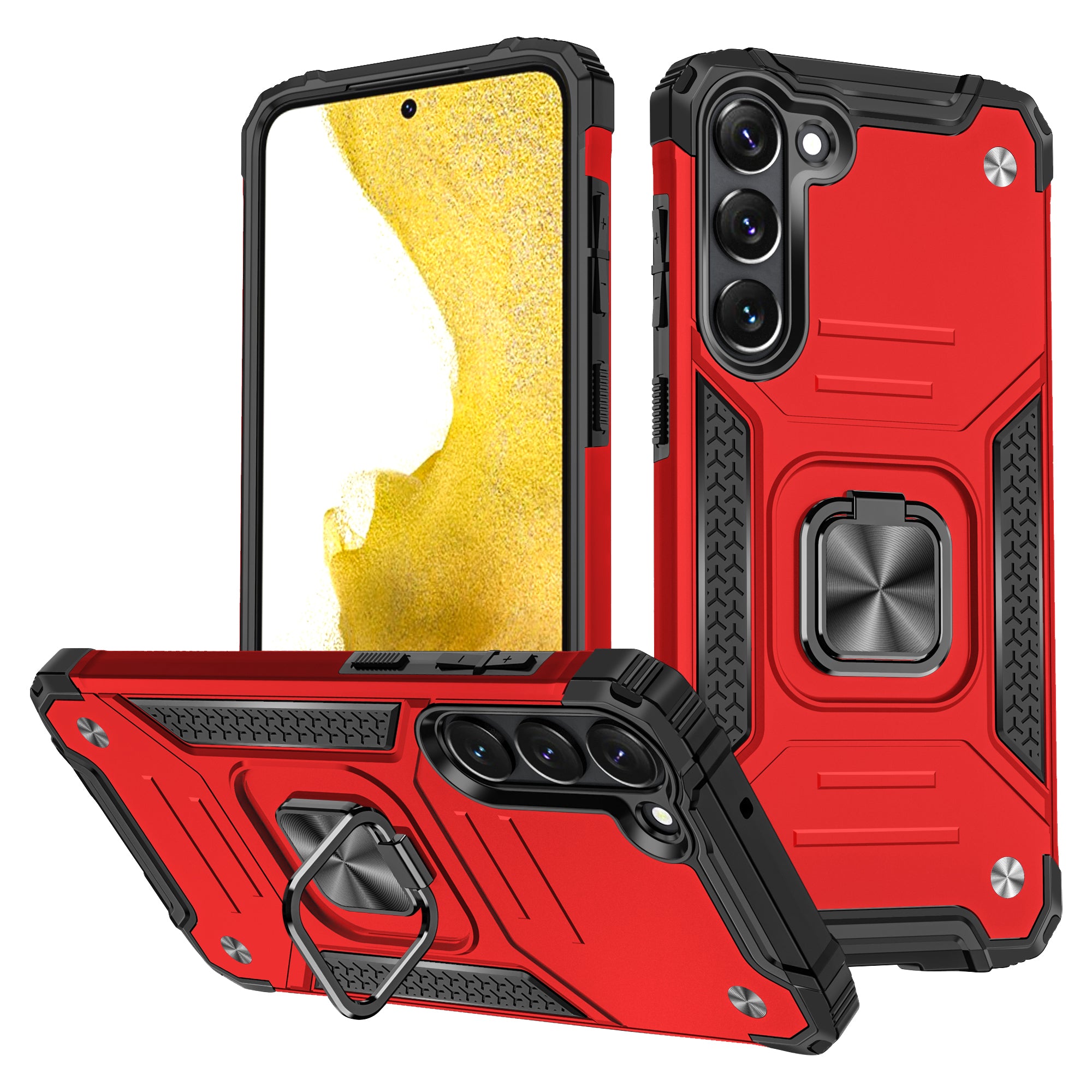 Ring Kickstand Phone Case for Samsung Galaxy S23 Car Mount Metal Sheet Phone Cover Ring Kickstand Phone Case for Samsung Galaxy S23 Car Mount Metal Sheet Phone Cover